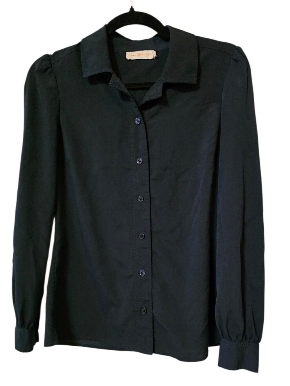 Tory Burch Navy Blue Capsule Wardrobe Button Down Long Sleeve Shirt